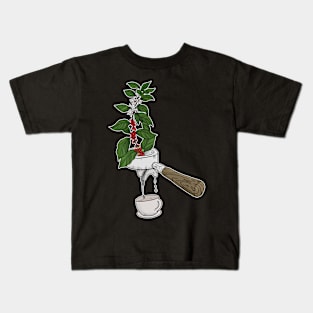 Coffee Plant Sieve Carriers Coffee Design Barista Kids T-Shirt
